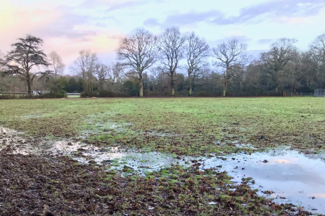 A waterlogged field